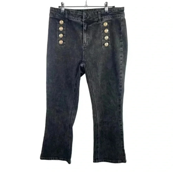 Generation Love Black Amirah Cropped Kick Flare‎ Jean - Picture 1 of 8